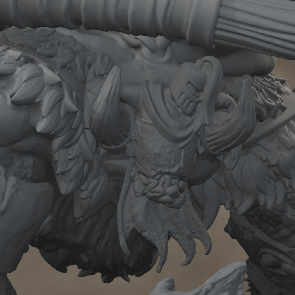 Ard One Stompa Pose 02 Gore: digital render, cinematic rise and pullback, 17 seconds at 30 fps