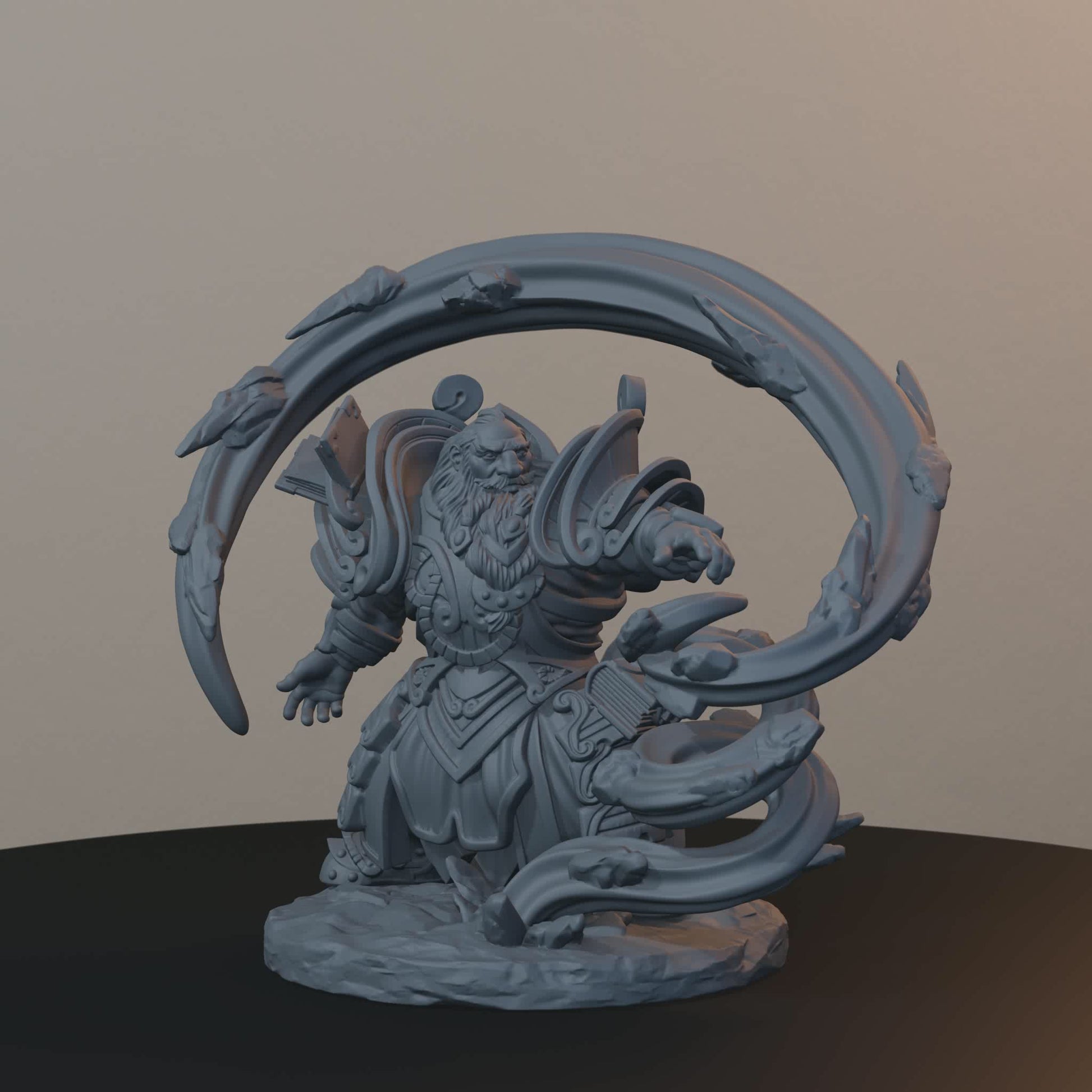 Geomancers Dwarf Miniatures - Geomancer Male Pose 01 - turntable view