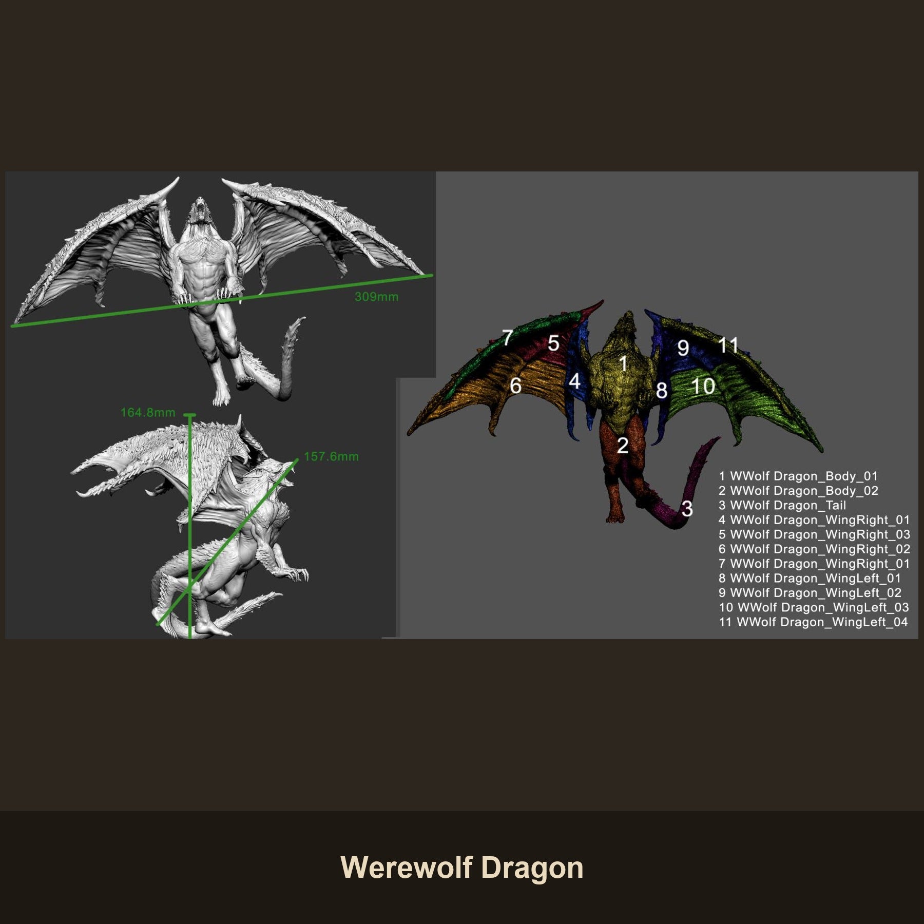 Werewolf Dragon Fantasy Miniatures