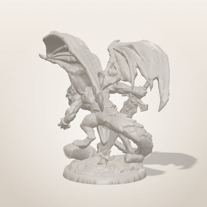 Stone Dragon miniature — rear studio render of the unpainted sculpt, Late Night Miniatures