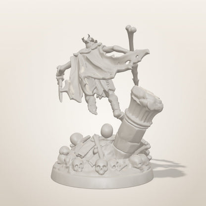 Undead Assassin miniature — rear studio render of the unpainted sculpt, Late Night Miniatures