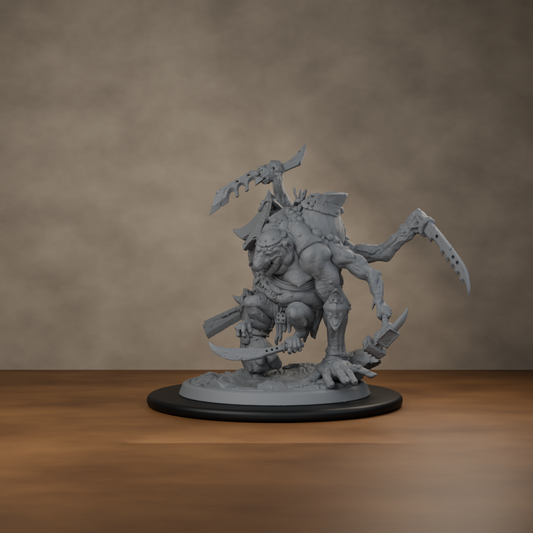 Mishmasha Sproutspewer - digital render of unpainted gray resin miniature - hero view