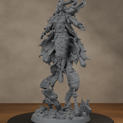 Baron's Mistress Pose 01 - unpainted resin miniature digital render - detail base