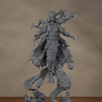 Baron's Mistress Pose 01 - unpainted resin miniature digital render - detail upper