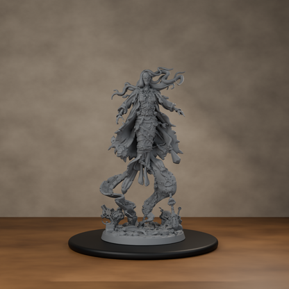 Baron's Mistress Pose 01 - unpainted resin miniature digital render - scale on wheel