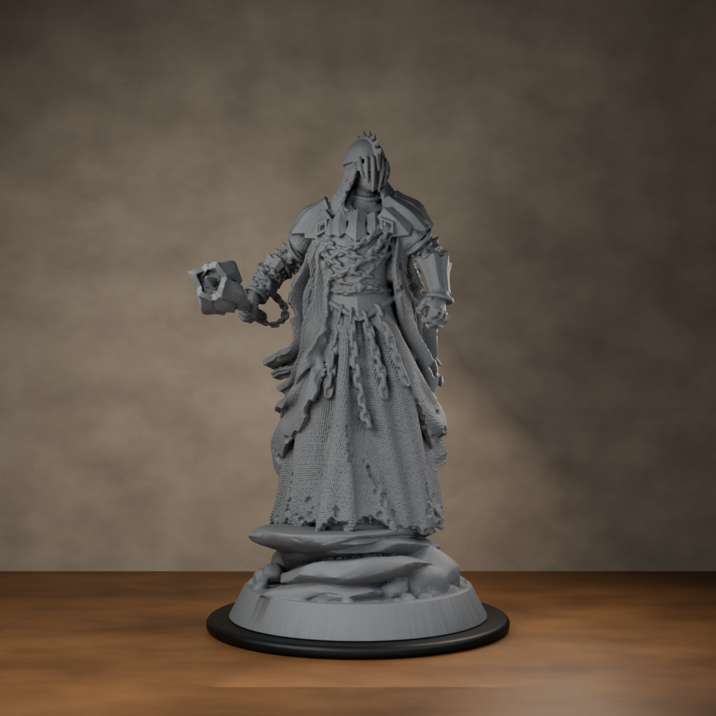 Giant Mace Wraith - unpainted resin miniature digital render - hero