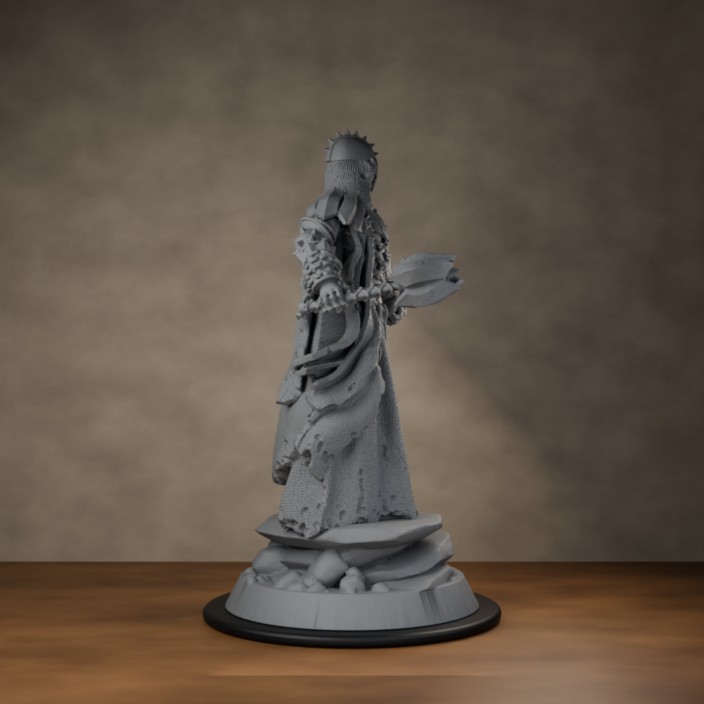 Giant Mace Wraith - unpainted resin miniature digital render - side right