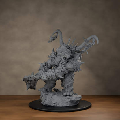 Ard One Stompa Pose 01 Gore - unpainted resin miniature digital render - scale on wheel
