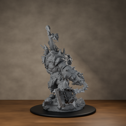 Ard One Stompa Pose 01 Nogore - unpainted resin miniature digital render - back right 3q