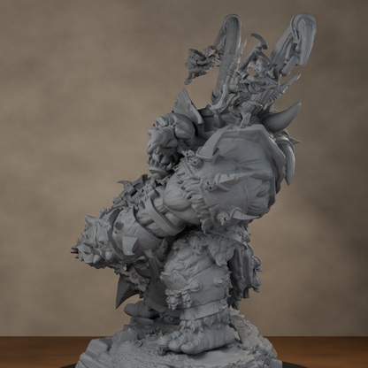 Ard One Stompa Pose 01 Nogore - unpainted resin miniature digital render - detail base