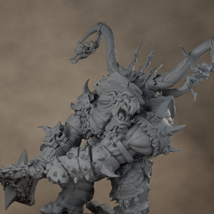 Ard One Stompa Pose 01 Nogore - unpainted resin miniature digital render - detail upper