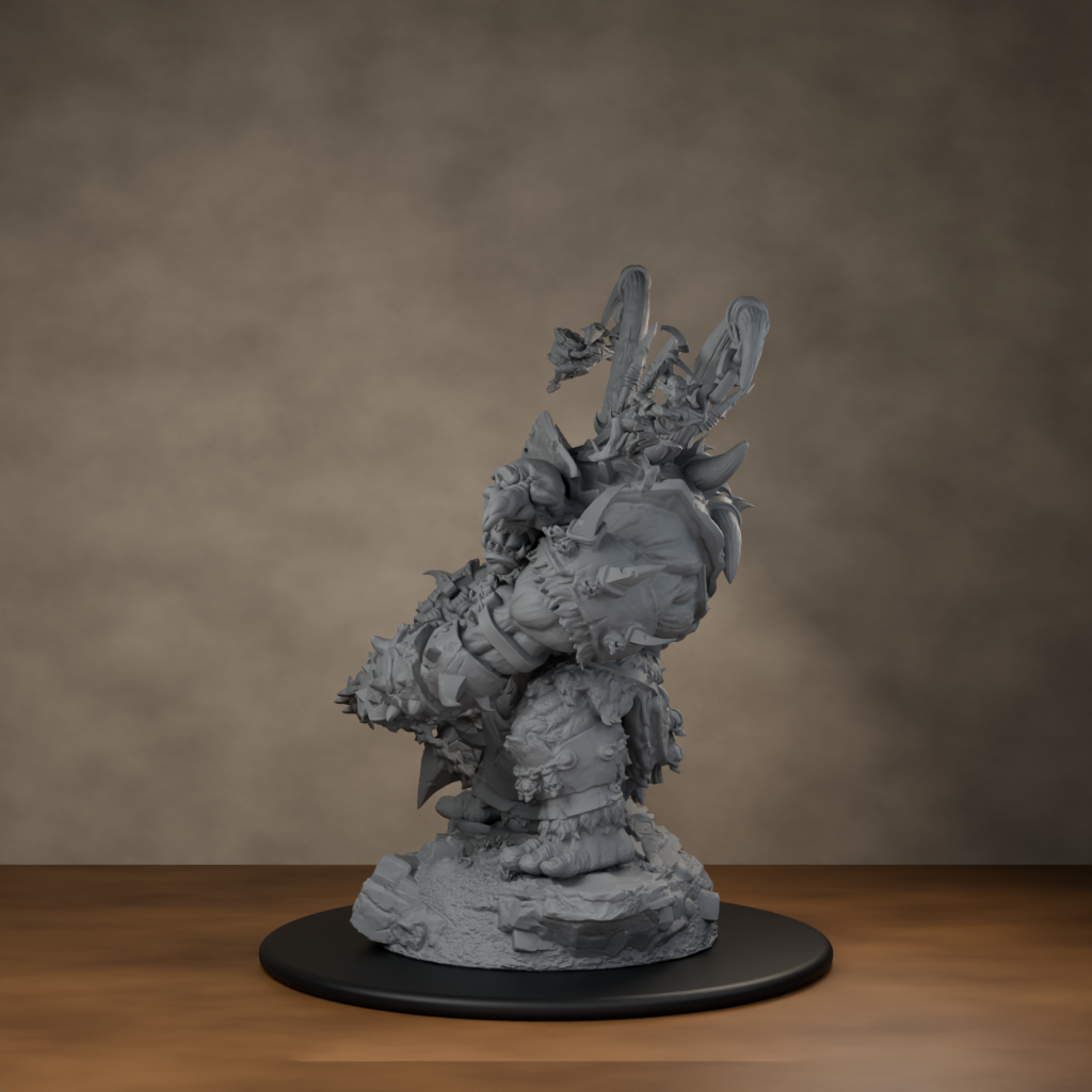 Ard One Stompa Pose 01 Nogore - unpainted resin miniature digital render - front left 3q