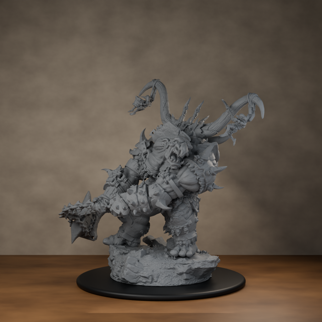 Ard One Stompa Pose 01 Nogore - unpainted resin miniature digital render - hero