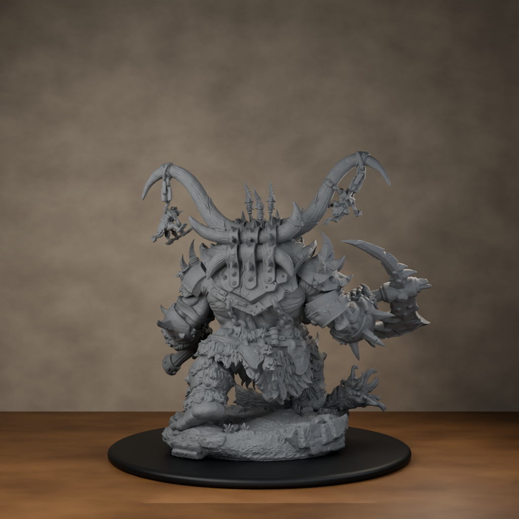 Ard One Stompa Pose 02 Gore - unpainted resin miniature digital render - back