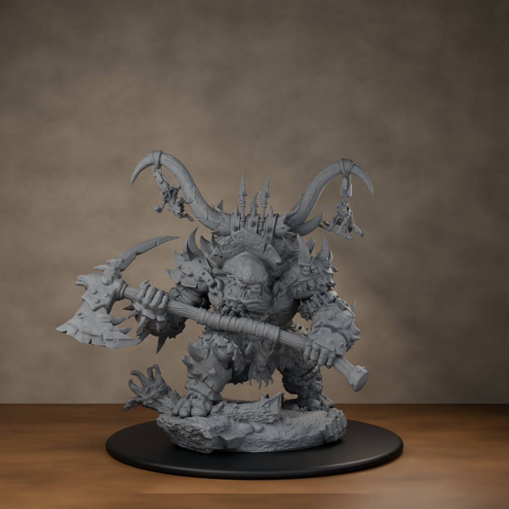 Ard One Stompa Pose 02 Gore - unpainted resin miniature digital render - hero