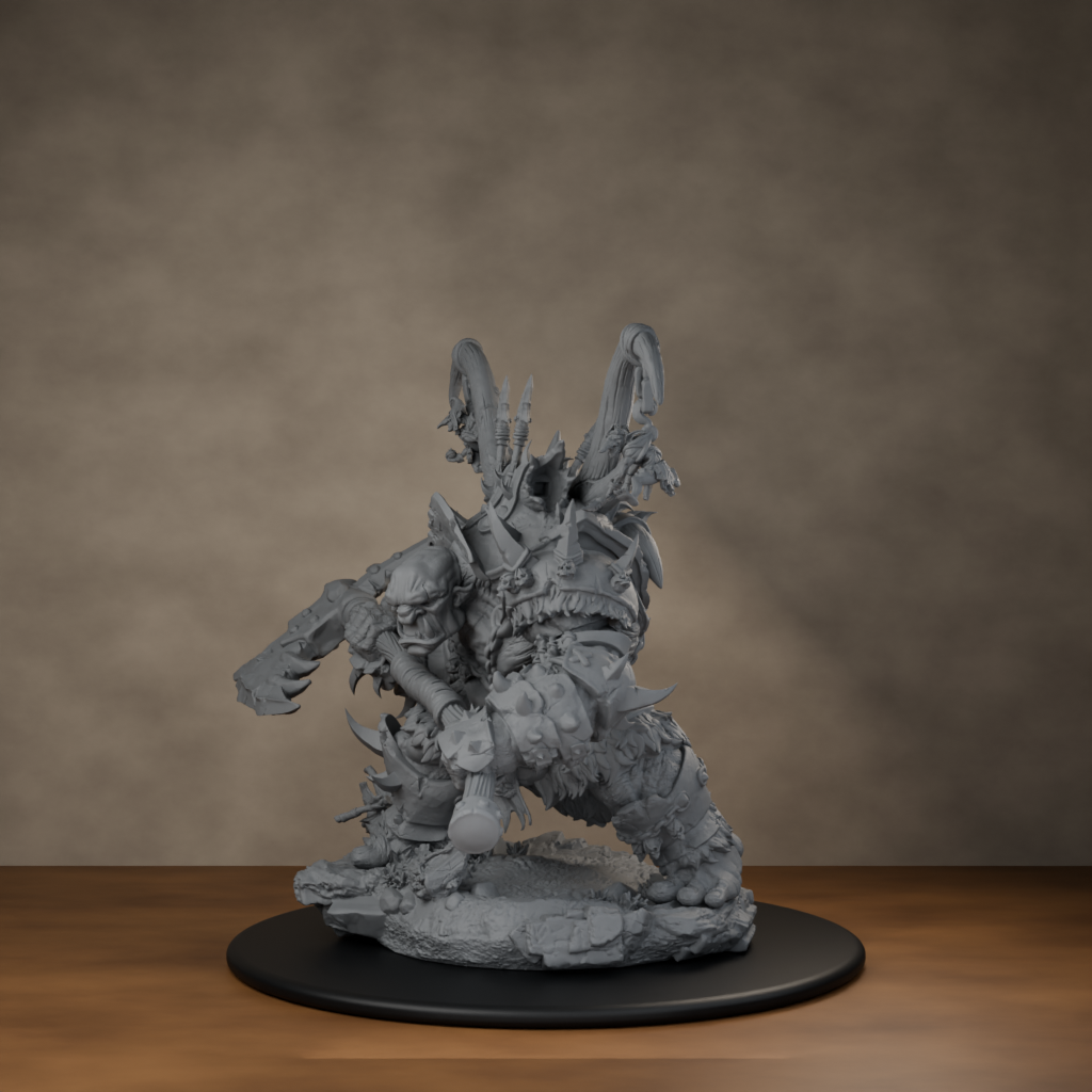 Ard One Stompa Pose 02 Gore - unpainted resin miniature digital render - side