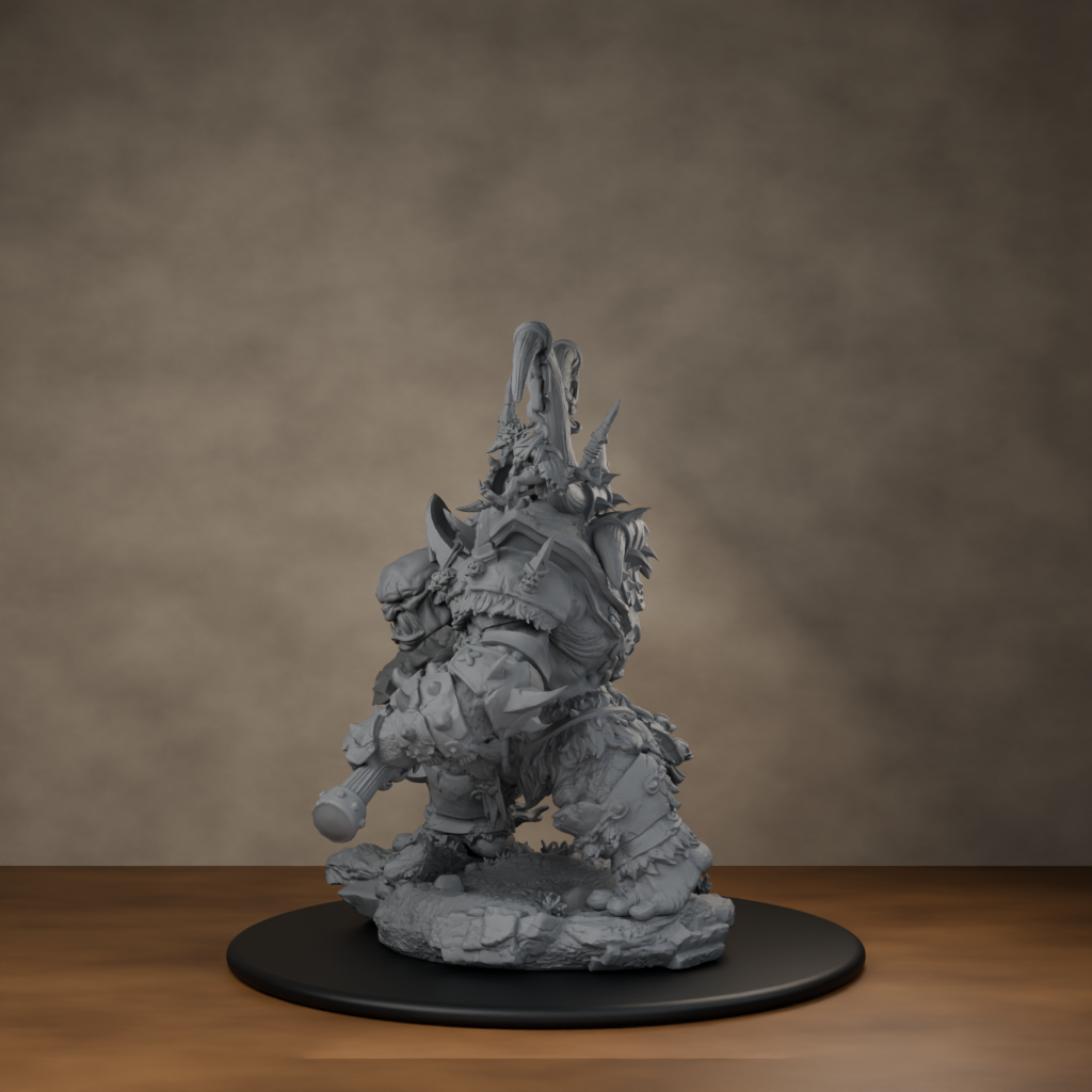 Ard One Stompa Pose 02 Gore - unpainted resin miniature digital render - side left