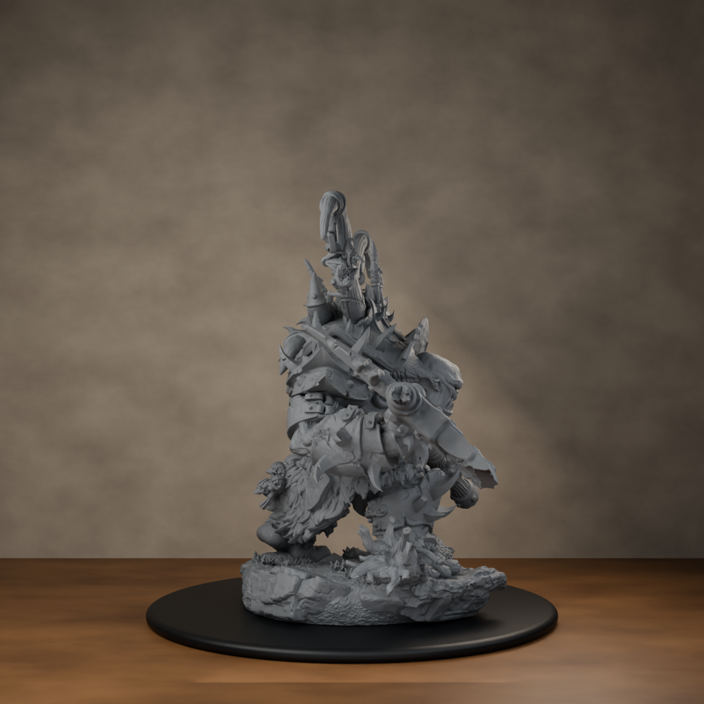 Ard One Stompa Pose 02 Gore - unpainted resin miniature digital render - side right
