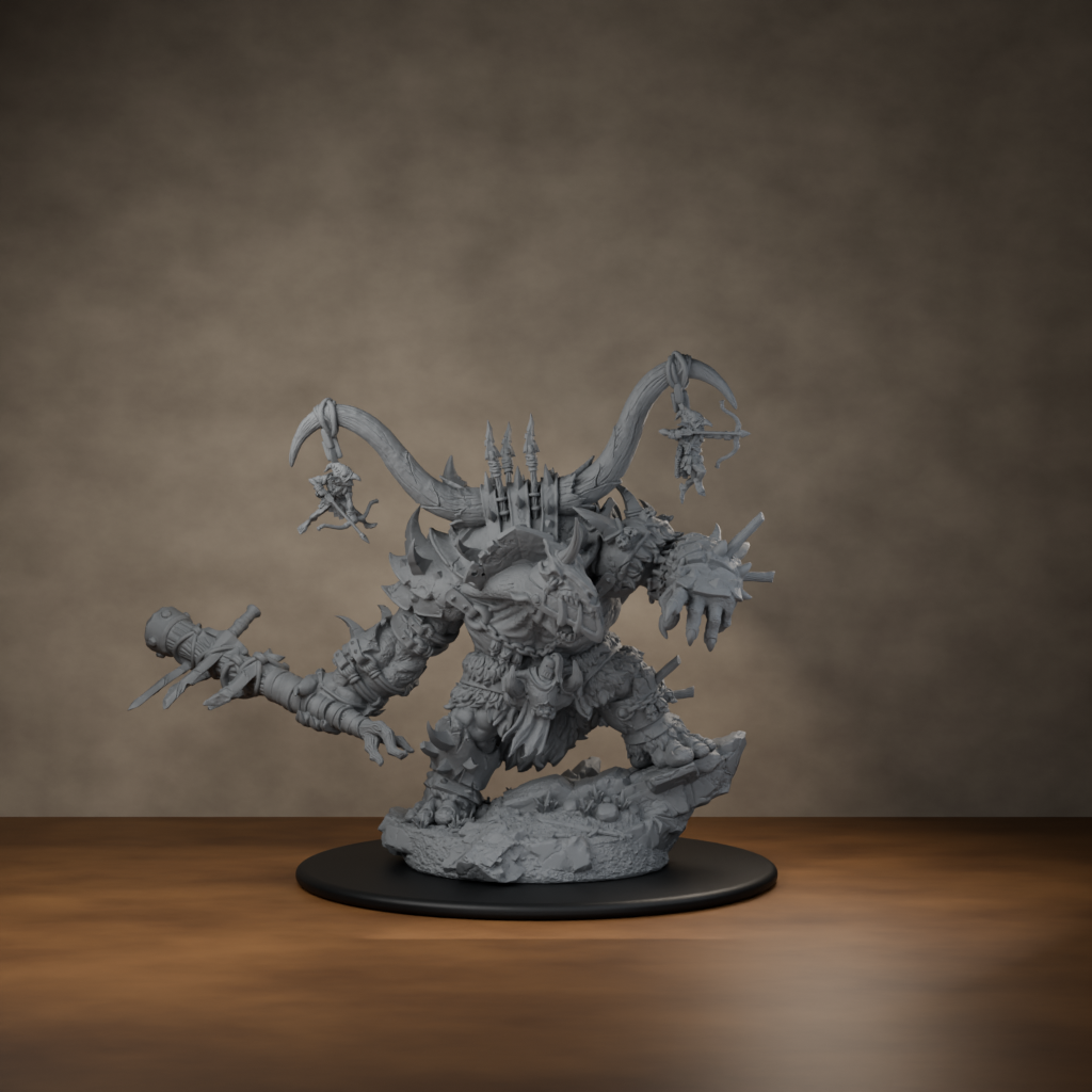 Ard One Stompa Pose 03 Gore - unpainted resin miniature digital render - hero