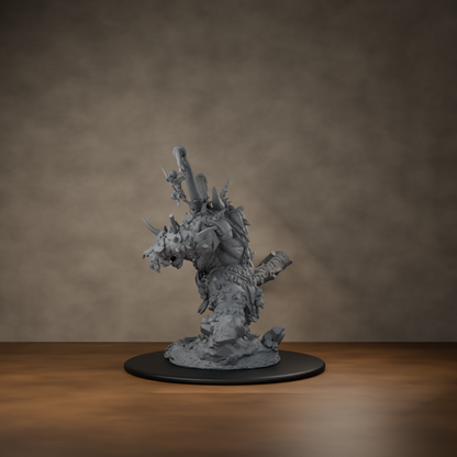 Ard One Stompa Pose 03 Gore - unpainted resin miniature digital render - side left