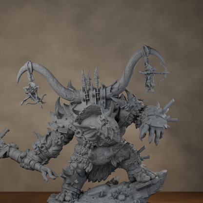 Ard One Stompa Pose 03 Nogore - unpainted resin miniature digital render - detail upper