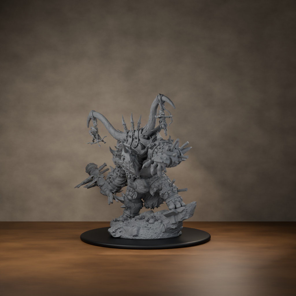 Ard One Stompa Pose 03 Nogore - unpainted resin miniature digital render - front left 3q