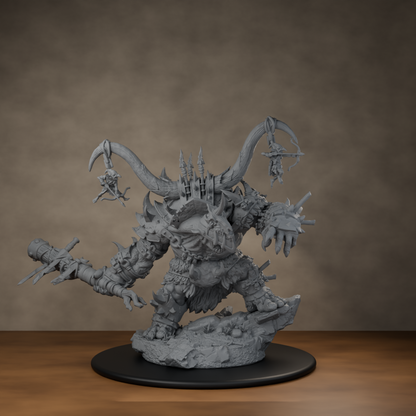 Ard One Stompa Pose 03 Nogore - unpainted resin miniature digital render - low angle