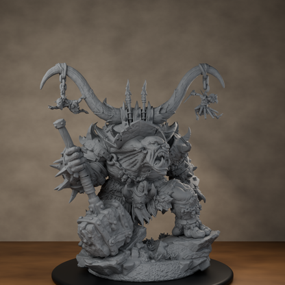Ard One Stompa Pose 04 Gore - unpainted resin miniature digital render - low angle