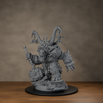 Ard One Stompa Pose 04 Gore - unpainted resin miniature digital render - side