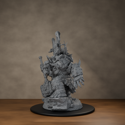 Ard One Stompa Pose 04 Gore - unpainted resin miniature digital render - side left