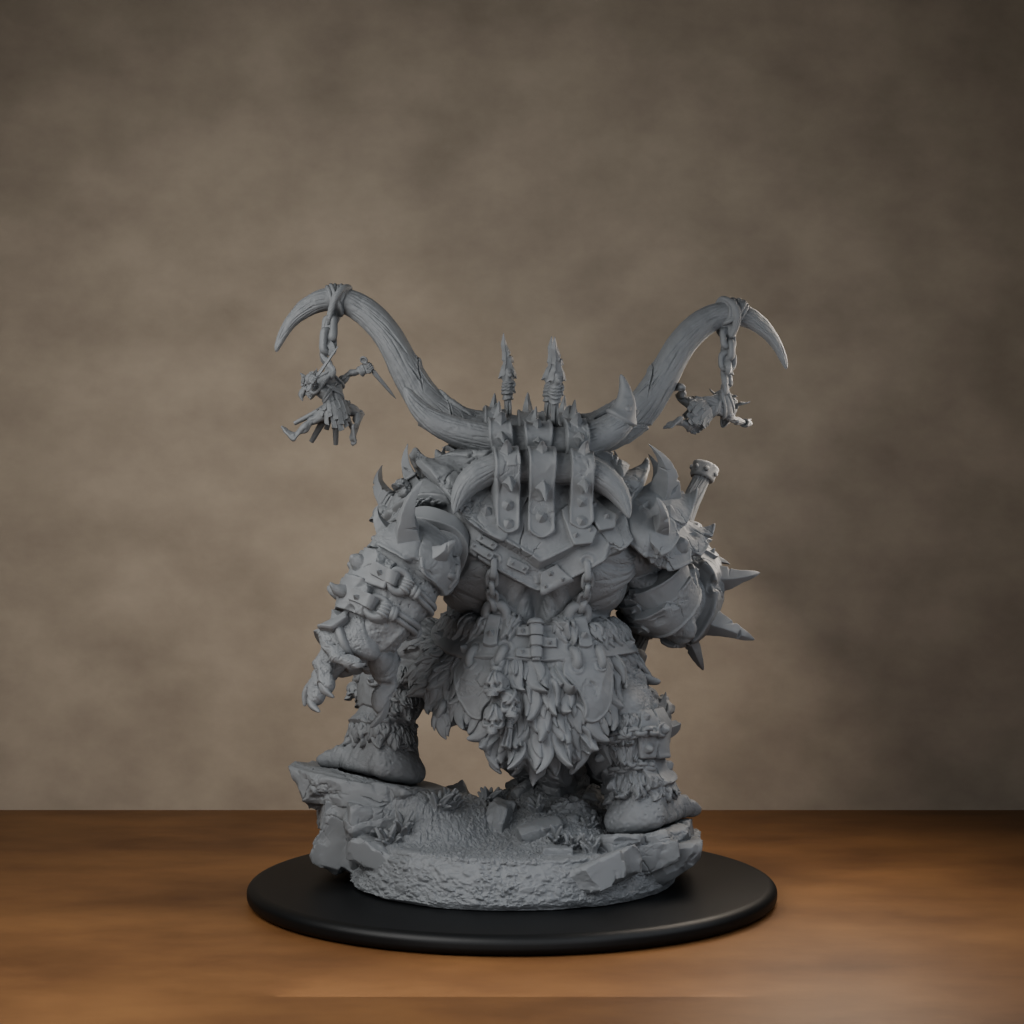 Ard One Stompa Pose 04 Nogore - unpainted resin miniature digital render - back