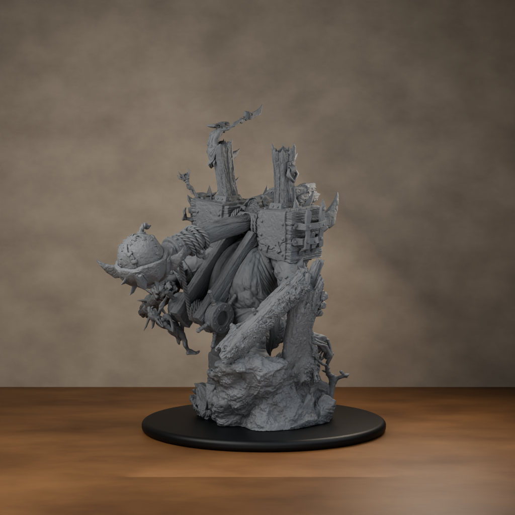 Big'un Flinga - unpainted resin miniature digital render - back