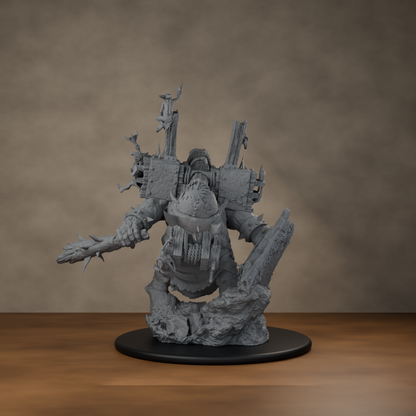 Big'un Flinga - unpainted resin miniature digital render - back left 3q