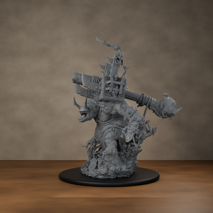 Big'un Flinga - unpainted resin miniature digital render - front left 3q