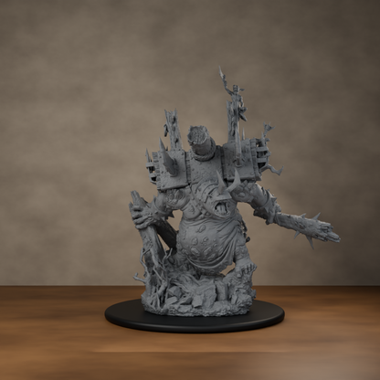 Big'un Flinga - unpainted resin miniature digital render - front right 3q