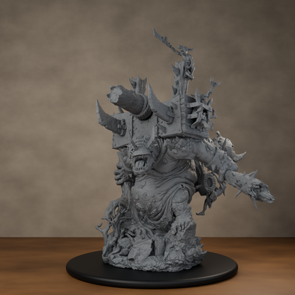 Big'un Flinga - unpainted resin miniature digital render - low angle