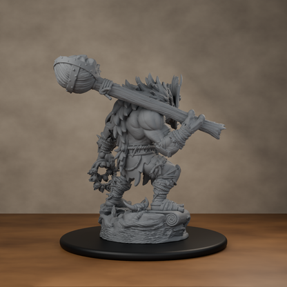 Blackspring Troll Pose 01 - unpainted resin miniature digital render - back right 3q