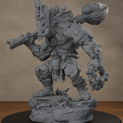 Blackspring Troll Pose 01 - unpainted resin miniature digital render - detail base