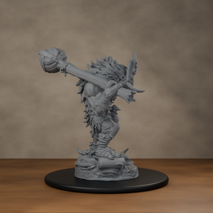Blackspring Troll Pose 01 - unpainted resin miniature digital render - side right