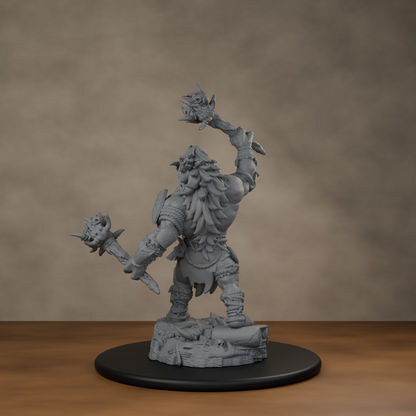 Blackspring Troll Pose 03 - unpainted resin miniature digital render - back