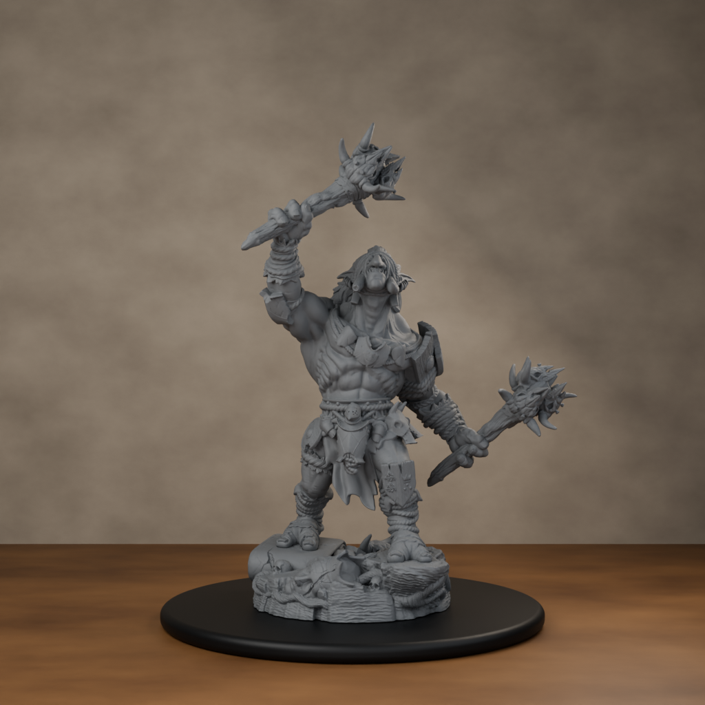 Blackspring Troll Pose 03 - unpainted resin miniature digital render - hero
