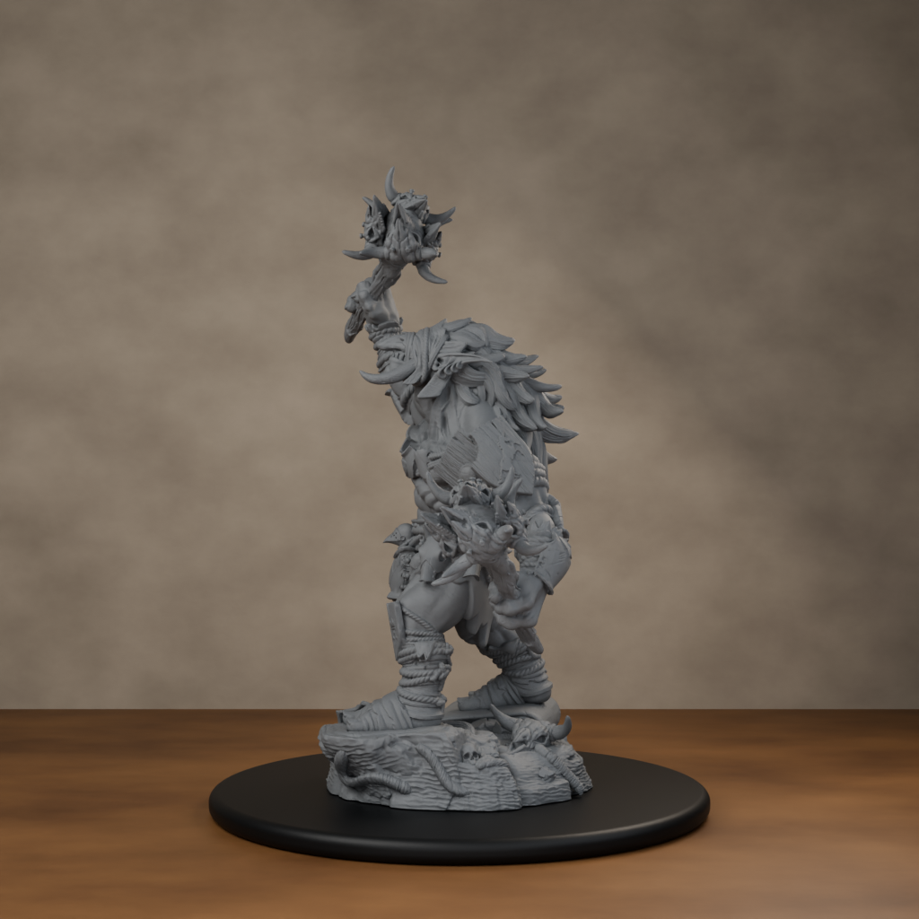 Blackspring Troll Pose 03 - unpainted resin miniature digital render - side left