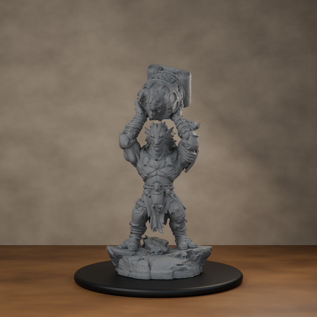 Blackspring Troll Pose 04 - unpainted resin miniature digital render - hero
