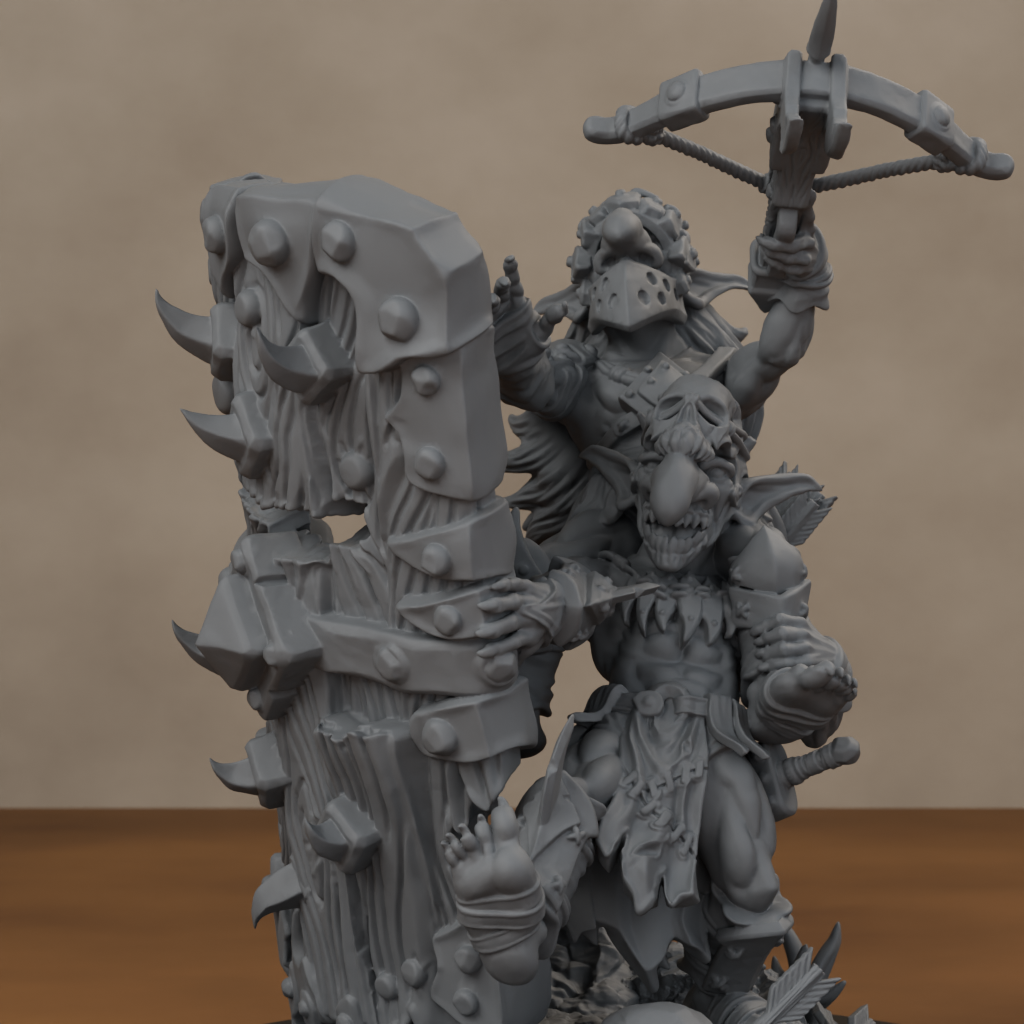 Blocknsock Chucks Pose 01 - unpainted resin miniature digital render - detail weapon