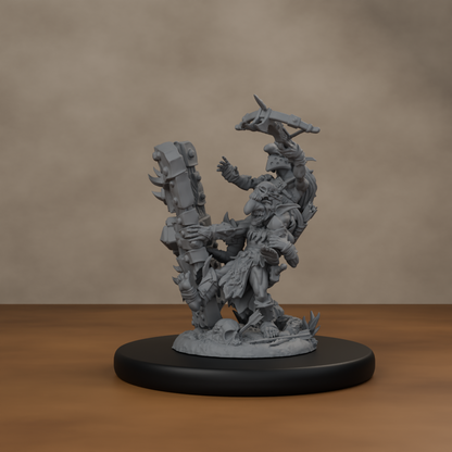 Blocknsock Chucks Pose 01 - unpainted resin miniature digital render - scale on wheel
