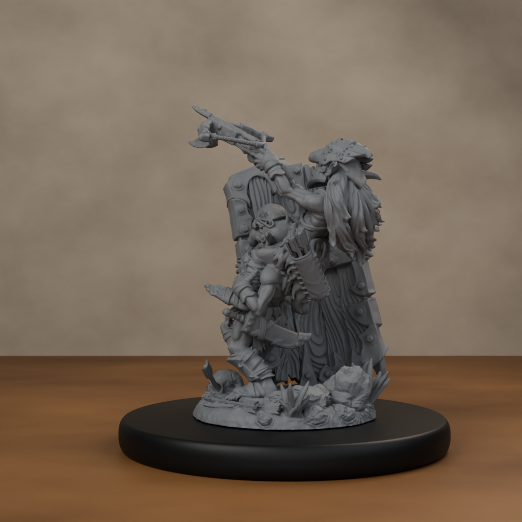 Blocknsock Chucks Pose 01 - unpainted resin miniature digital render - side left