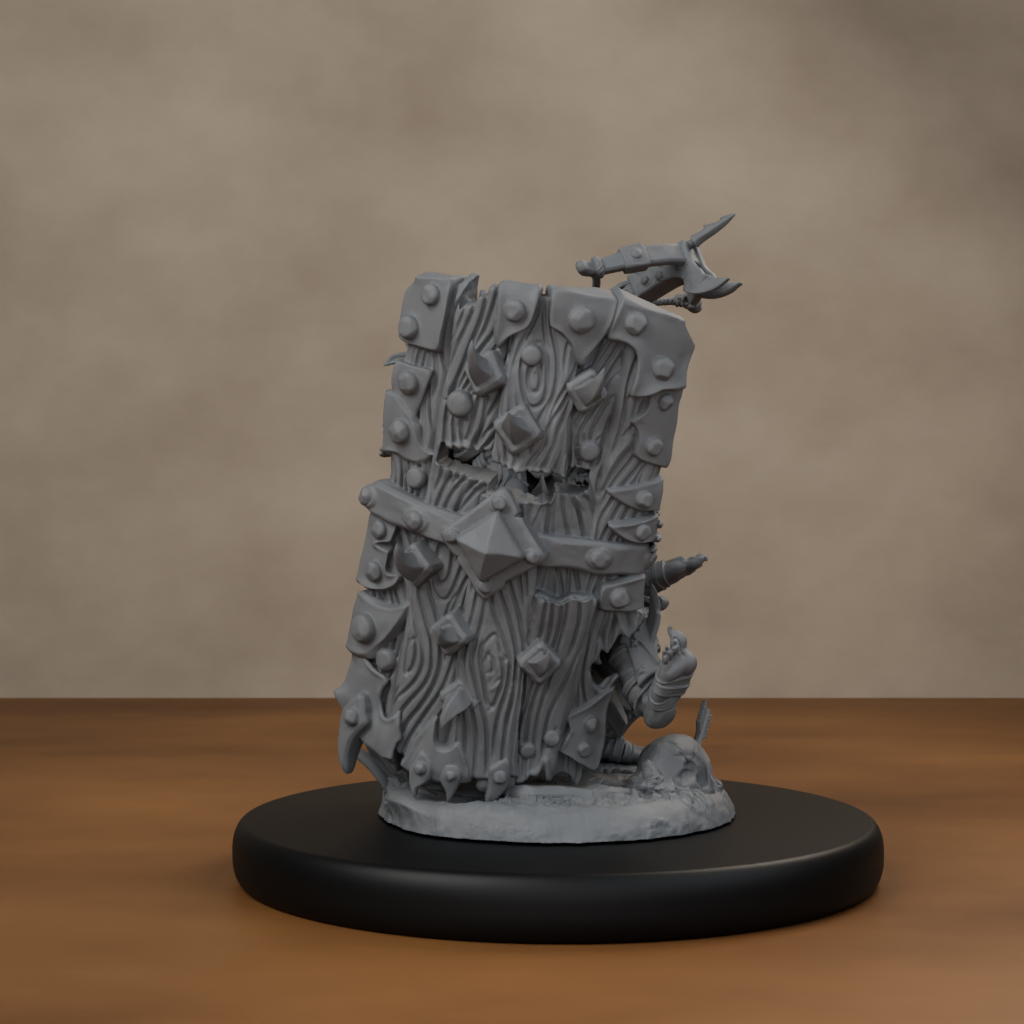 Blocknsock Chucks Pose 01 - unpainted resin miniature digital render - side right