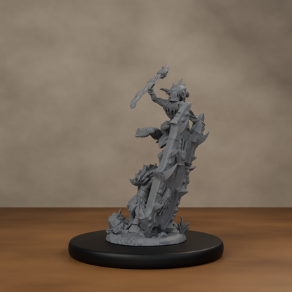 Blocknsock Chucks Pose 04 - unpainted resin miniature digital render - back right 3q