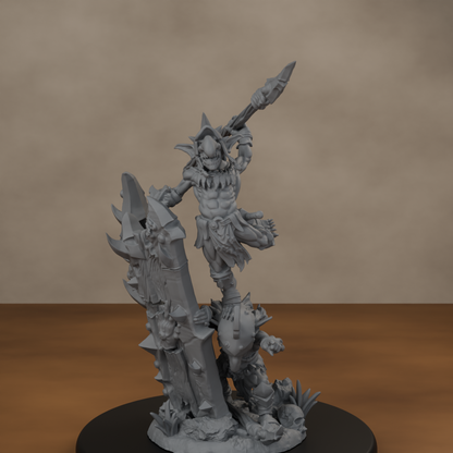 Blocknsock Chucks Pose 04 - unpainted resin miniature digital render - high angle