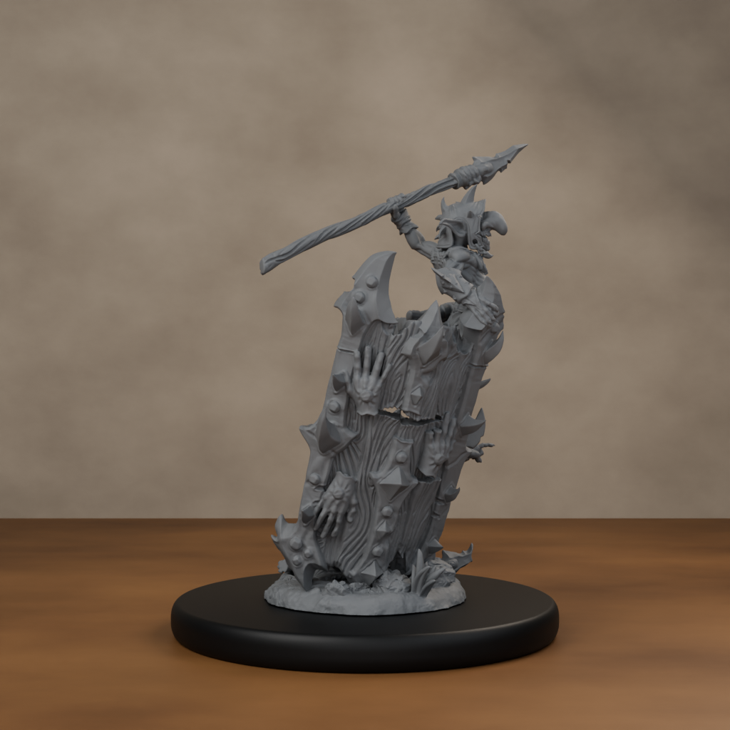 Blocknsock Chucks Pose 04 - unpainted resin miniature digital render - side right